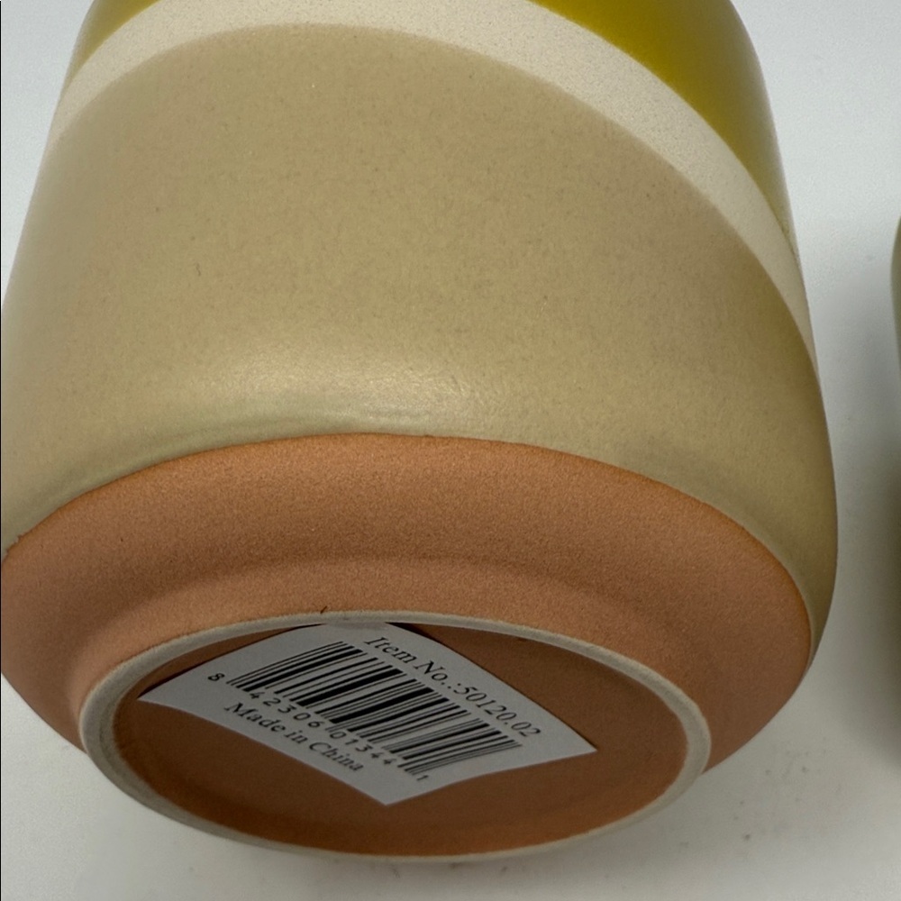 Olive and Beige Ceramic Planters/Bowls   4x4” Brand New  Set of 2-Home Decor - Picture 6 of 11